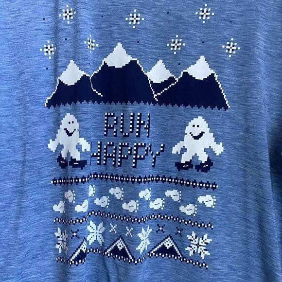 Lot 2 Brooks Run Happy Long Sleeve Shirts XL Spread Cheer Yeti Holiday Graphic - Picture 4 of 11